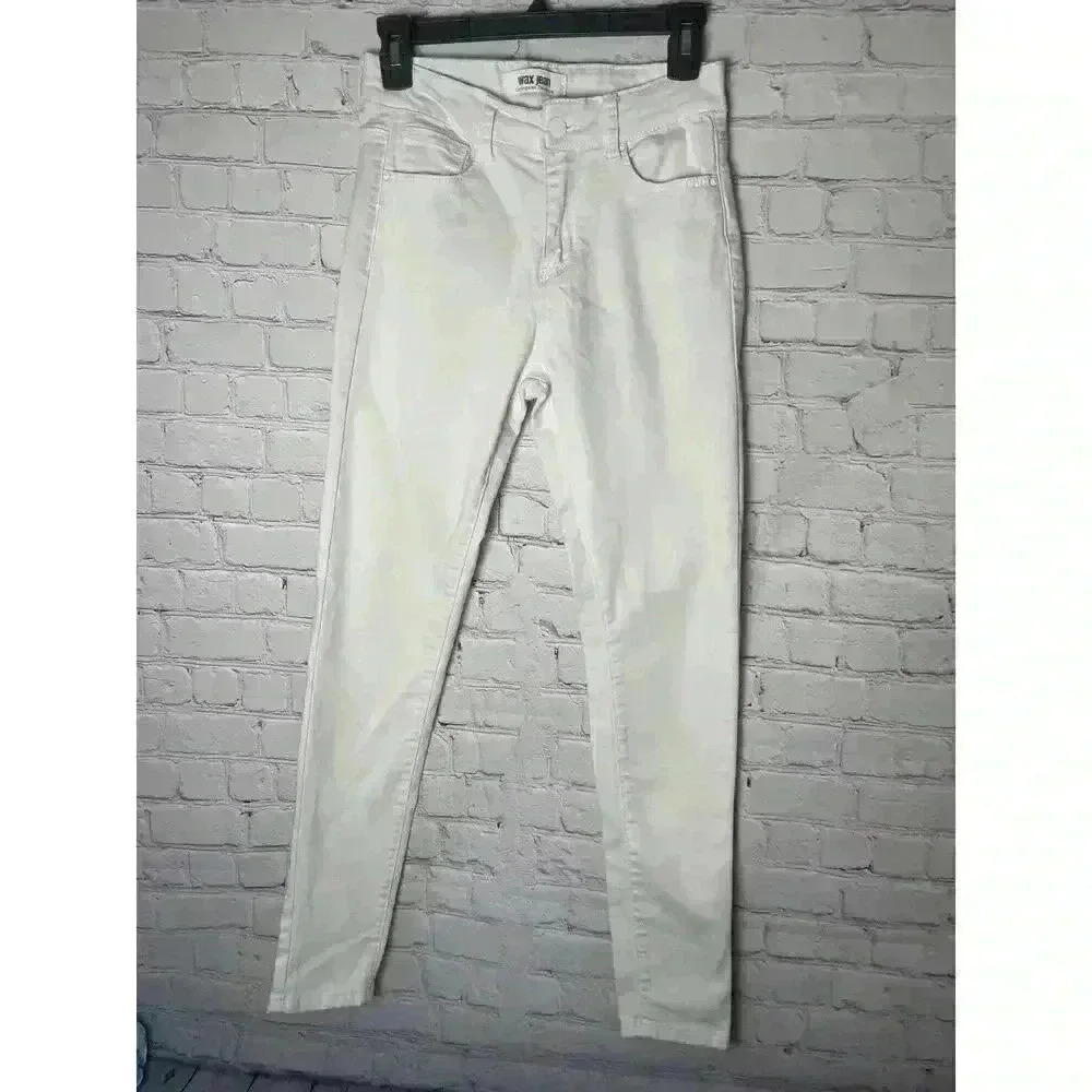 Wax Jeans White Skinny Jeans Denim Juniors Size 5/ 27 Cotton Blend